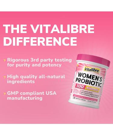 Probiotics for Women 100 Billion CFU 15 Strains Daily Probiotic & Prebiotic Supplement with Organic Cranberry to Support Vaginal Digestive Immune Health Shelf Stable 30 Vegan Capsules 100B 15S 30 Count (Pack of 1) - Buy Online on GoSupps.com