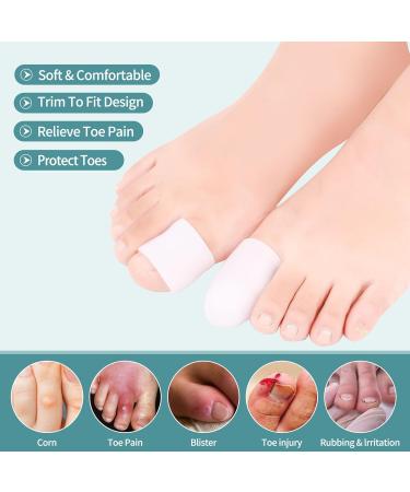 Big Toe Caps Protectors - 10 Pcs Gel Sleeves for Blisters Calluses and Corns - Comfortable Toe Rubbing Treatment for Men & Women - White - Buy Online on GoSupps.com