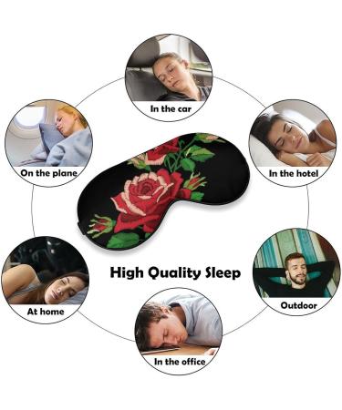 Soft Blackout Eye Mask with Adjustable Straps | Vintage Rose Floral Sleep Mask for Women | No Pressure Travel Eye Mask - Buy Online on GoSupps.com