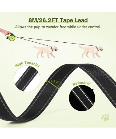 Pecute 3m Dog Leash | Eco-Friendly Roller Linen with Feces Bag Holder 360 Extension Anti-Slip Handle & Quick Brake for Dogs Up to 15kg - Buy Online on GoSupps.com