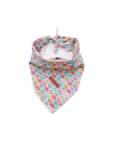 Unique Style Paws 1Pcs Dog Sandanas Washable Cotton Quadrat Latz adjustable dog towel for small medium-sized dogs and cats S donuts