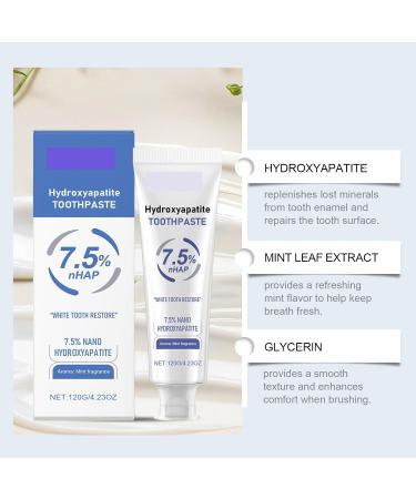 Hydroxyapatite Toothpaste 7.5% Nano Hydroxyapatite White Tooth Restore Mint Fragrance 120g - Buy Online on GoSupps.com