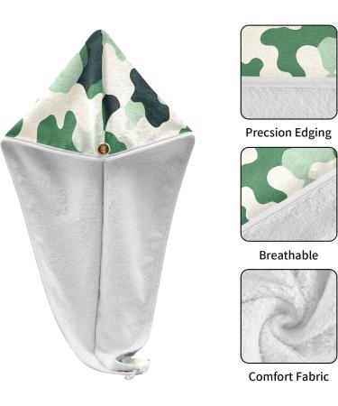 Black Green Teal Graffiti Hair Towel 2 Pack | Super Absorbent Quick Dry Hair Turbans for Women & Girls - Buy Online on GoSupps.com