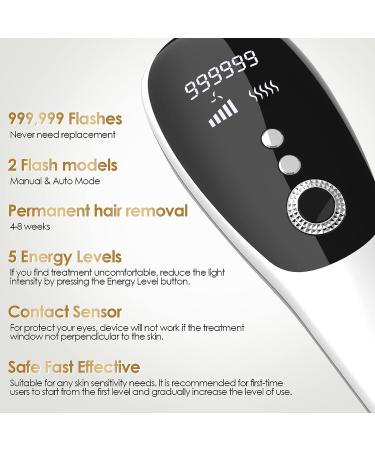 IPL Laser Hair Removal Device for Women - NATRSYM Painless Permanent Hair Removal for Face and Body - 999,999 Flashes - Corded - White - Buy Online on GoSupps.com