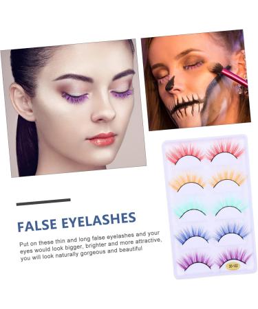 minkissy 5 Pairs Fake Eyelashes Natural Fake Lashes Eyelashes Halloween Eyelashes Eyelashes Dramatic Colorful Fake Eyelashes False Eyelashes Makeup Eyelashes Artificial Eyelashes - Buy Online on GoSupps.com