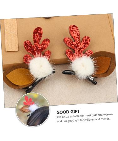 minkissy 4 Pairs Christmas Antler Hair Reindeer Hair Clips Reindeer Cosplay Costume Reindeer Barrette Hair Clips for Girls Party Headdress Antlers Headband Flocked Plastic Woman - Buy Online on GoSupps.com