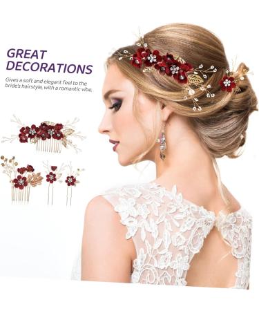 Angoily 4 Sets Bridal Headwear Hair Clips for Wedding Rhinestone Hair Comb Vintage Hair Accessories Hair Accessories for Women Hair Combs for Women Tiaras Side Combs Clothing Bride Pearl - Buy Online on GoSupps.com