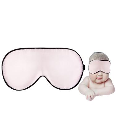 K meet Q Mulberry Silk Sleep Mask with Adjustable Strap for Kids Cute Sleeping Eye Mask for Newborns 1 Pack Pink X-Small (Pack of 1)