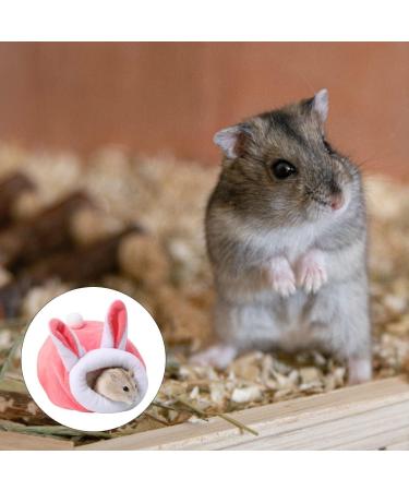 Jagowa 1PCS Hamster Hedgehog Bed Nest Pet Bed Cute Winter House Warm Sleeping for Small Animals (Grey Pink) - Buy Online on GoSupps.com