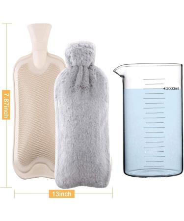 2L Soft Cover Heat Bottle for Pain Relief - Fluff Hot Water Bag for Neck Back Shoulder & Legs | International Shipping - Buy Online on GoSupps.com