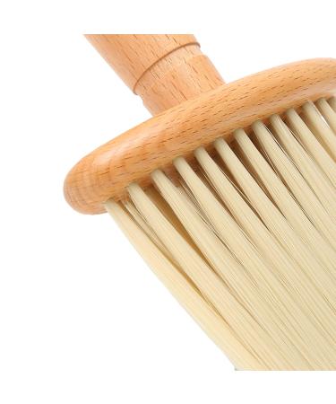 Barber Hair Cutting Brush Neck Duster Brush Nylon Hair Comfortable for Home Salon Hairdressing Station Use(Beige)