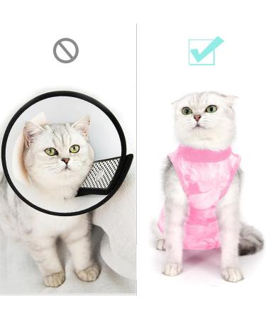 Lianzimau Cat Recovery Suit M Pink - Post Surgery Bodysuit for Cats - Anti Lick & Spay Recovery Clothing - Buy Online on GoSupps.com