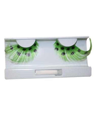 Eulenspiegel 000380 Artificial Eyelashes with Green Springs & Black Dots - 1ml Special Glue for Carnival & Mottoparty - Buy Online on GoSupps.com