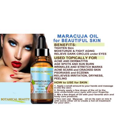 Botanical Beauty MARACUJA OIL 100% Pure Natural Cold Pressed Undiluted for Face Skin Hair Body Lip Nails 1 Fl Oz - 30 ml Rich in Vitamin C - Buy Online on GoSupps.com