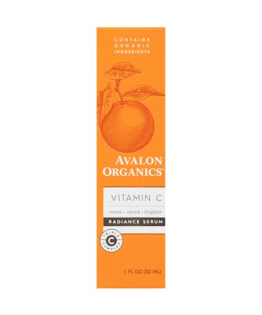 Avalon Organics Radiance Serum with Vitamin C 1 Oz - Brightening Face Serum - Buy Online on GoSupps.com
