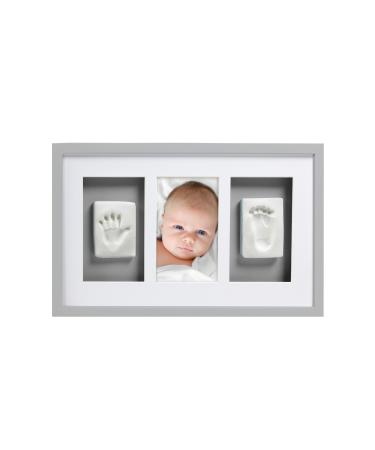 Pearhead Babyprints Frame Newborn Baby Handprint and Footprint Keepsake Deluxe Wall Photo Frame and Impression Kit Gender Neutral Nursery D cor Grey - Buy Online on GoSupps.com