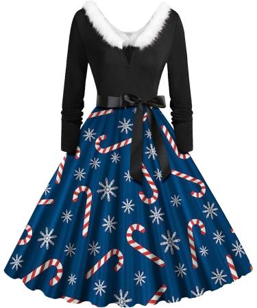 Christmas Dress for Women - Cartoon Hoodie Sweatshirt & Mini Sweater Blouse - Sky Blue Holiday Fashion - Buy Online on GoSupps.com
