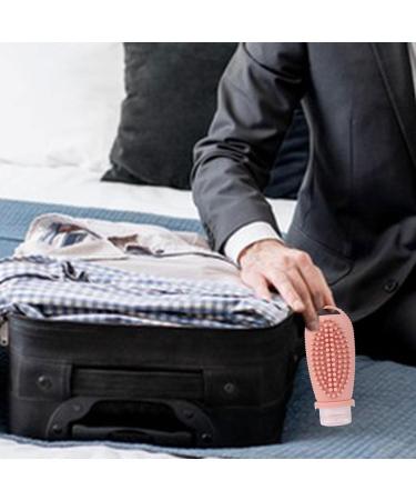 Leakage-Proof Travel Shampoo Bottles | Silicone Portable Non-Slip Handle | Dark Pink Travel Size with Massage Brush - Buy Online on GoSupps.com