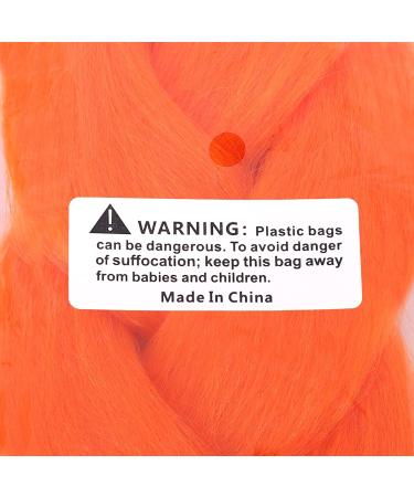 Buy MapofBeauty 3pcs Ombre Crochet Jumbo Braid Hair Extensions - Fluorescent Orange | Wholesale International Shipping - Buy Online on GoSupps.com