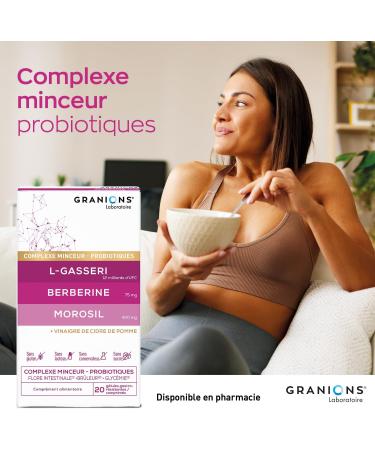 GRANIONS Probiotique Complexe Minceur - Morosil Berberine Probiotique Flore Intestinale Vinaigre de Cidre Chrome Lactobacillus Gasseri Morosil Perte de Poids Brule graisse Ventre Plat 20 Jours - Buy Online on GoSupps.com