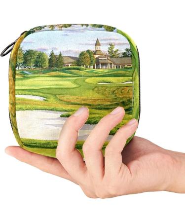 Menstrual Pad Bag with Zipper | Ladies Napkin & Tampon Collection Bags for Women & Girls - Golf Course Design - Buy Online on GoSupps.com