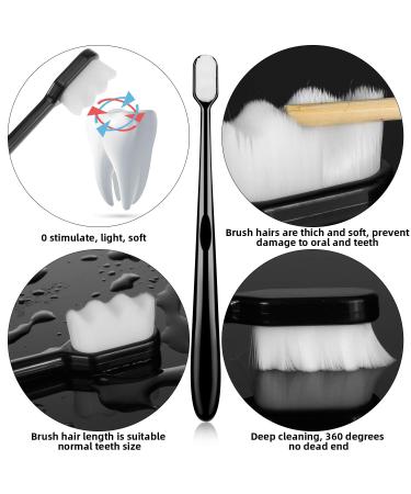 8-Piece Soft Nano Toothbrush Set for Gentle Oral Care - Extra Soft Bristles for Adults, Kids, and Gum Recession Relief (Black & White) - Buy Online on GoSupps.com