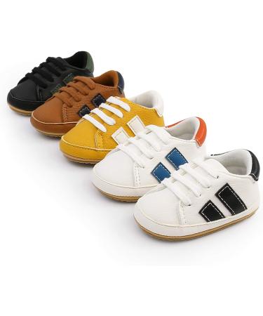 RVROVIC Baby Loafer Flats - Anti-Slip Oxford Sneakers for Infants - 6-12 Months - White Black - Buy Online on GoSupps.com