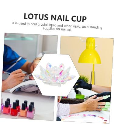 Mikinona Nail Art Crystal Cup Nail Dish Nail Art Cup Nail Art Liquid Cup Clear Nail Gel Nail Charm Storage Cup Gel De Cejas Transparente Dappen Dish Nail Practice Cups Dappen Bowl Mix Lotus - Buy Online on GoSupps.com