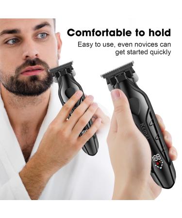 KEMEI 2269 Hair Clippers Men Professional T Blade Zero Gap Trimmer Electric Barber Trimmer Cordless Hair Clippers Rechargeable Beard Trimmer with LED Display - Buy Online on GoSupps.com