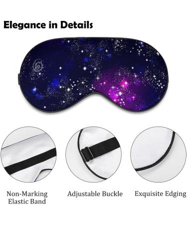 Lightweight Space Galaxy Sleep Eye Mask for Men & Women Adjustable Constellation Eyeshade for Better Sleep | Purple Blue Light Blocking - Buy Online on GoSupps.com