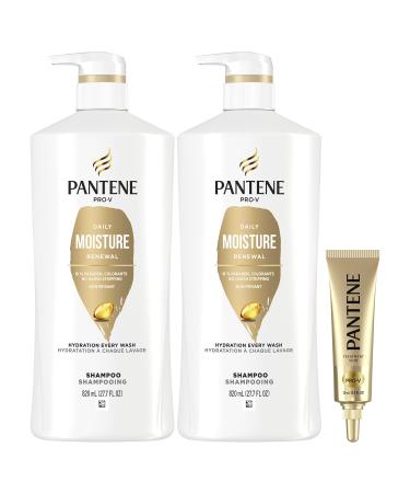 Pantene Shampoo Twin Pack with Hair Treament, Daily Moisture Renewal for Dry Hair, Safe for Color-Treated Hair NEW Version