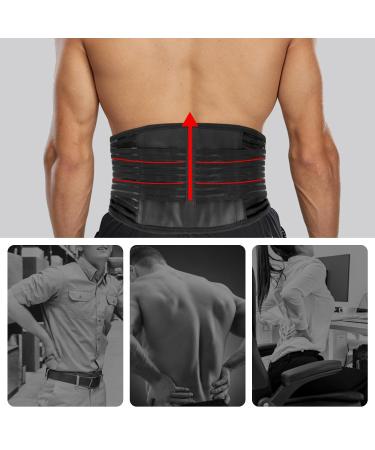 Lumbar Support Belt for Men and Women - Dual Adjustable Straps, Breathable Mesh Panels - Large Size for Sciatica, Herniated Disc, Scoliosis Relief - Buy Online on GoSupps.com