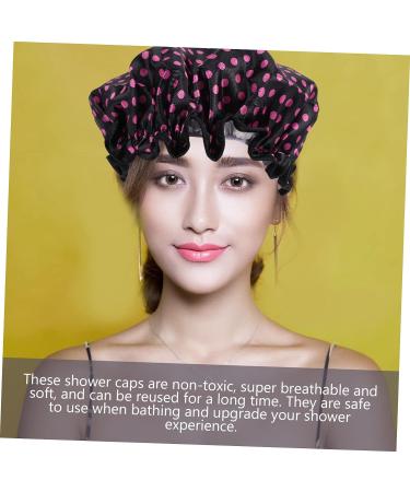 Satin Lined Shower Cap Set for Women - 4pc Flower Pattern Turbans | Washable & Stylish Hair Bonnets - Healeved - Buy Online on GoSupps.com