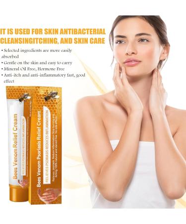 KOAHDE Psoriasis Professional Treatment Cream Bee Venom Psoriasis Treatment Cream Bee Venom Professional Treatment Cream Bee Venom Treatment Cream Bee Venom Topical Cream Bee Psoriasis Repair Cream - Buy Online on GoSupps.com