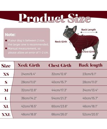 Warm Christmas Dog Sweater for Small Breeds | Liebeedd Fleece Jumper for French Bulldogs & Chihuahuas | Burgundy Red XS - Buy Online on GoSupps.com