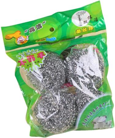 Fovolat Stainless Steel Scrub Ball - Steel Scrubber Ball - Solid Stainless Dishes Washing Scrubber Steel Scrubber Ball for Cookware - Buy Online on GoSupps.com