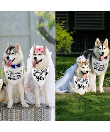 2PCS White My Humans are Getting Married She Said Yes Dog Wedding Engagement Bandana LMSHOWOWO Dog Bandana Wedding Engagement Announcement Gifts Pet Scarf Accessories for Dog Lovers Bridal Shower - Buy Online on GoSupps.com