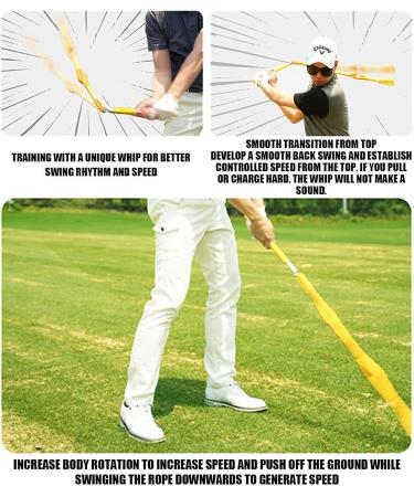 Golf Swing Speed Trainer - Portable Golf Swing Strap Training Aid | Teenage Golf Swing Trainer | Aluminum Alloy and Nylon Golf Rhythm Rope for Golfer | Portable Golf Training Men - Buy Online on GoSupps.com