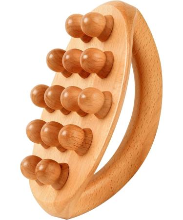 Wood Therapy Massage Tools - 14 Pearl Wood Roller for Lymphatic Drainage & Cellulite Massage | Gua Sha Holz-Massage Device - Buy Online on GoSupps.com
