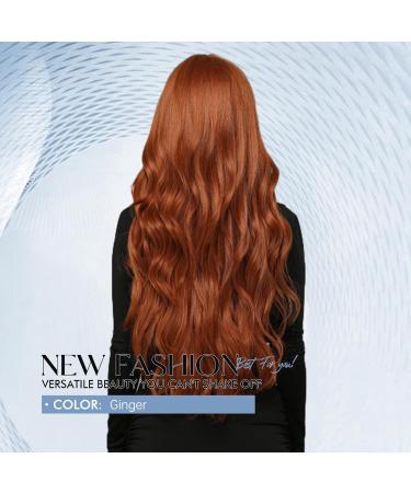 Long Orange Wigs for Women | Body Wave Ginger Hair Synthetic Wigs with Bangs - Shop Internationally! - Buy Online on GoSupps.com