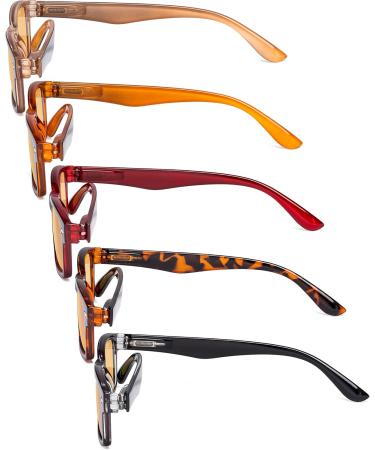 Eyekepper 5 Pack Blue Light Filter Glasses - Classic Amber Tinted Reading Glasses +2.50 | Blue Light Blocking for Eye Protection - Buy Online on GoSupps.com