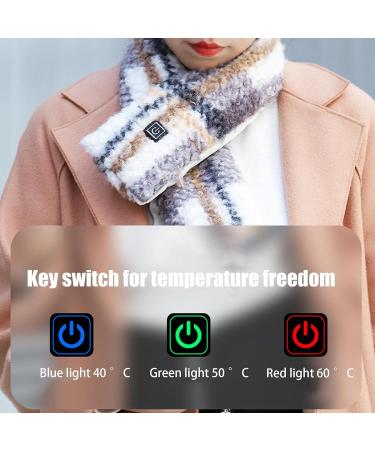 Vesone Neck Heating Pillow | Heated Scarf with 3 Temperature Settings | Versatile Neck Warmer for Men Women & Girls | Cream White Striped - Buy Online on GoSupps.com