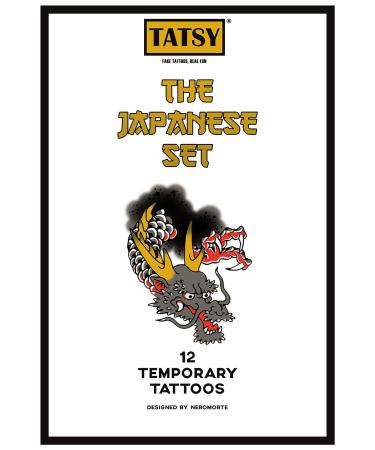 Tatsy Japanese Set Waterproof Temporary Tattoos - Asian Culture Designs for Men and Women - Buy Online on GoSupps.com