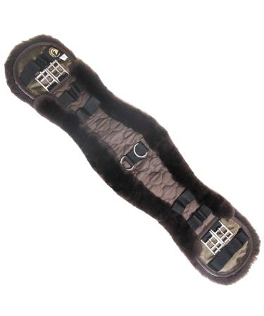 Merauno Lambwolle Konturgurt saddle belt short belt dressage belt from quality merino lamb wool special anatomically concave shape for better slip resistance.Color: nature black brown anthracite 50cm 20 "brown