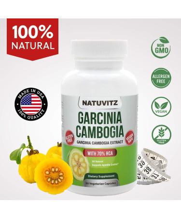 NATUVITZ Garcinia Cambogia Extract 70% HCA 1600mg (90 Count) - Vegan Friendly, Gluten Free, Non-GMO Digestion & Metabolism Booster Pills - Buy Online on GoSupps.com