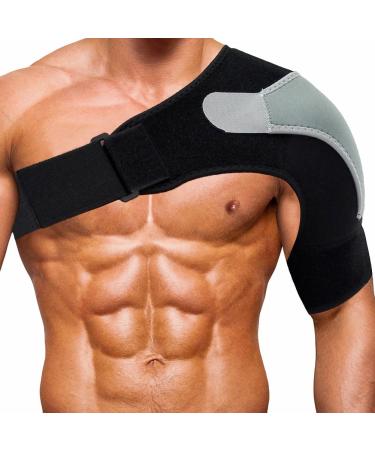 Shoulder Stability Brace Adjustable Shoulder Support with Pressure Pad, Light Breathable Neoprene Rotator Cuff Shoulder Support for Sport, Dislocated AC Joint, Labrum Tear, Shoulder Pain - Left 1 Count (Pack of 1)