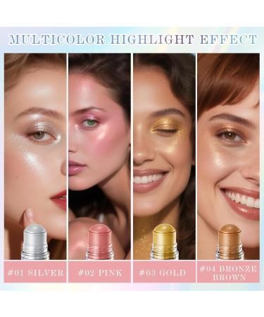  Prreal Body Glitter face glitter stick long-lasting glitter gel eyeshadow shimmer highlighter bronzer for rave makeup Halloween festival #01 silver - Buy Online on GoSupps.com