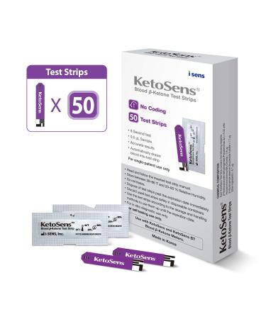 KetoSens Blood Ketone Test Strips - Ideal for The Keto Diet and Ketosis Monitoring - Includes 50 Test Strips
