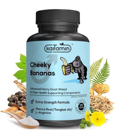 Kaitamin Cheeky Bananas Male Dietary Supplement - 120 Capsules with Horny Goat Weed & Maca for Energy, Endurance, and Stamina - Buy Online on GoSupps.com