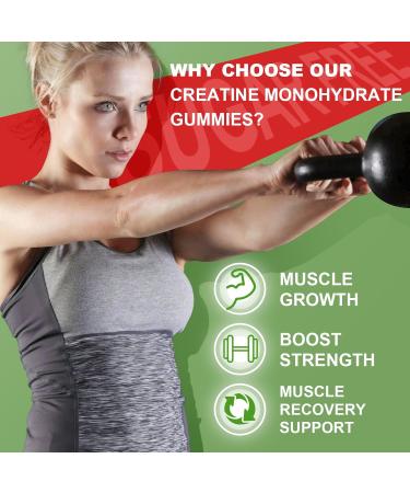 Buy Sugar-Free Creatine Monohydrate Gummies - Vegan Muscle Builder & Energy Boost - 60 Count Strawberry Chewables for Men & Women - Buy Online on GoSupps.com